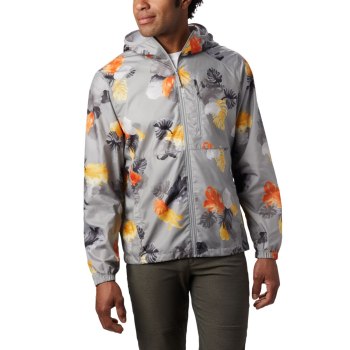 Columbia Flash Forward Windbreaker Print, Chamarras Grises Para Hombre | 284916-SVY